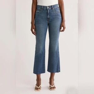 Etica Anya Crop High Rise Flare Jeans Size 25 Blue Stretch Denim Ethical NWT